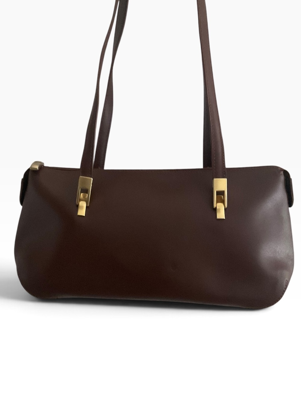SAGI EAST - West Style Leather Shoulder Bag Dual Straps Top Zip Closure - Picture 2 of 10